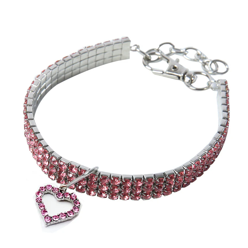 Bling Heart Decor Dog Cat Collar - immagine 8