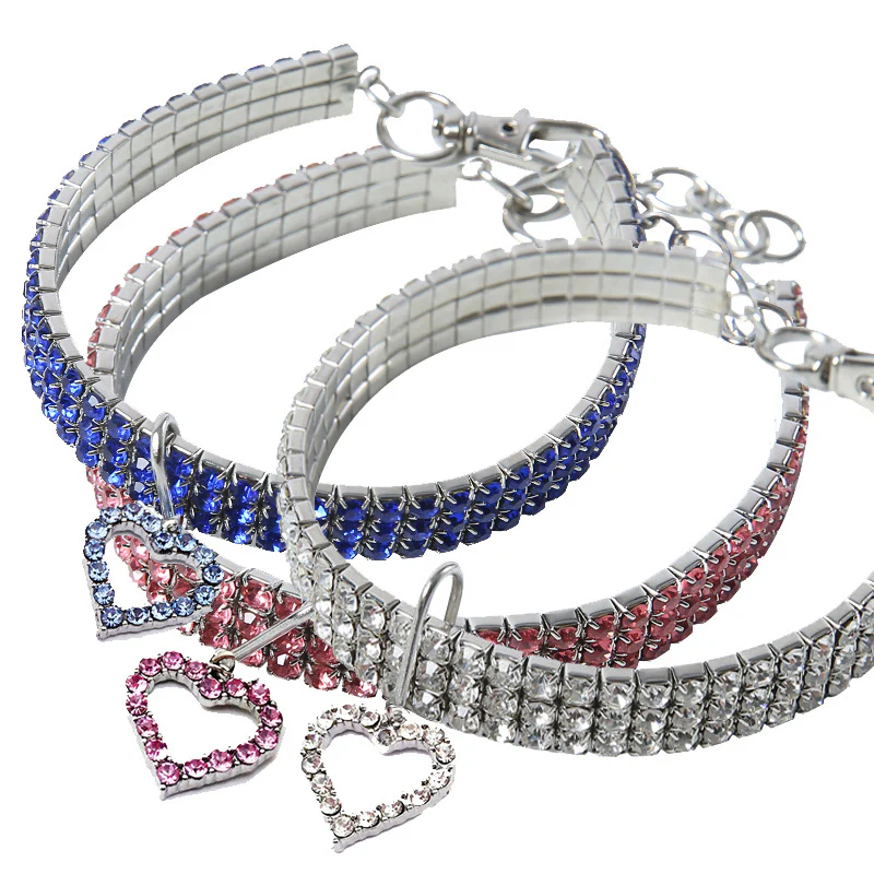 Bling Heart Decor Dog Cat Collar - immagine 4