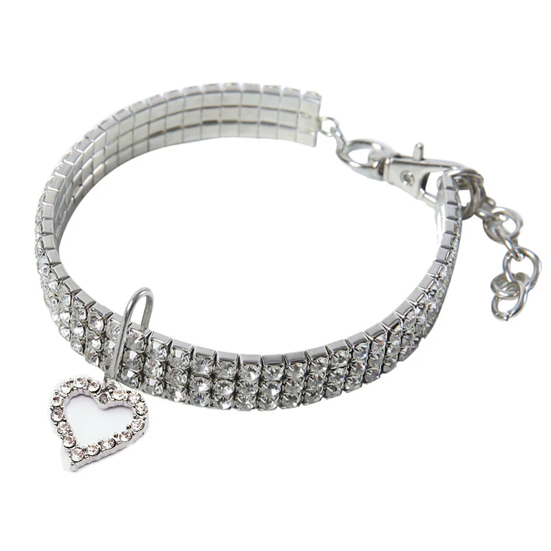 Bling Heart Decor Dog Cat Collar - immagine 7