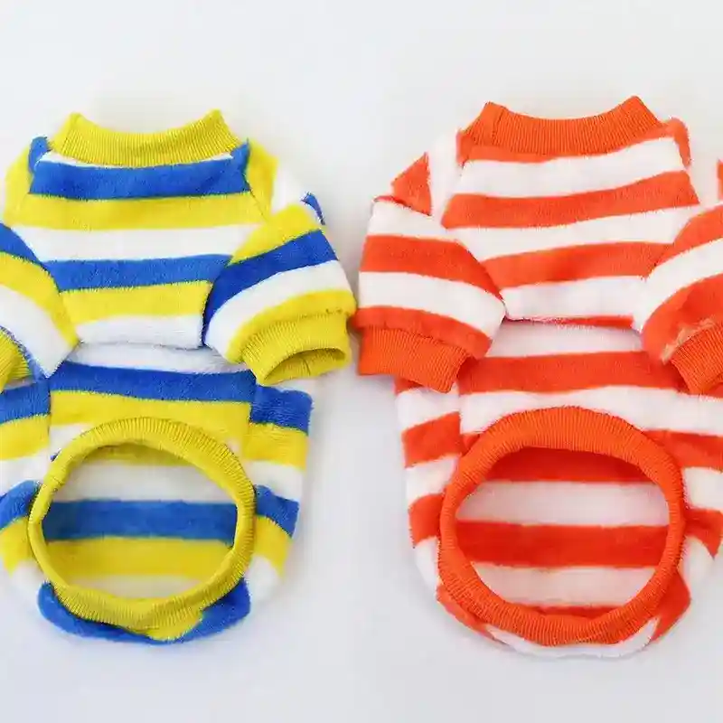 Maglia in Pile per Cani a Righe - Ricamo Chihuahua - immagine 3