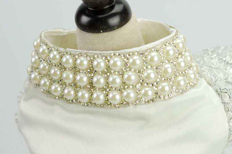 Vestitino da cerimonia per cani bianco con perle "Jasmine" - immagine 3