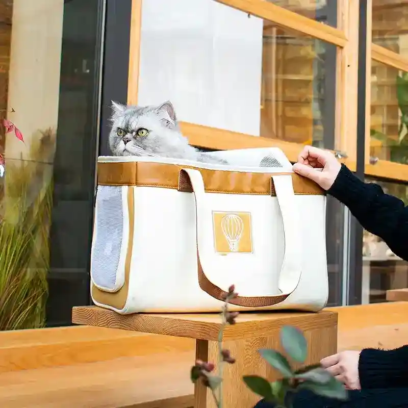 Borsa Trasportino Leggera Cani Gatti 5kg | Tela Spalla "Montgolfier" - immagine 5