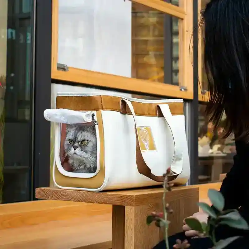 Borsa Trasportino Leggera Cani Gatti 5kg | Tela Spalla "Montgolfier" - immagine 2