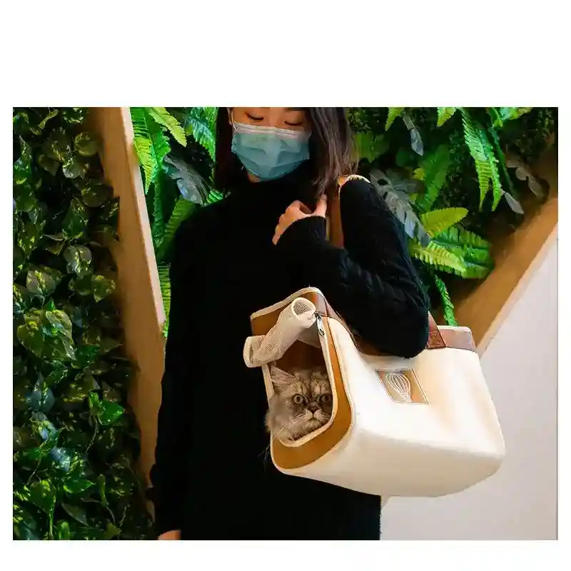 Borsa Trasportino Leggera Cani Gatti 5kg | Tela Spalla "Montgolfier" - immagine 3