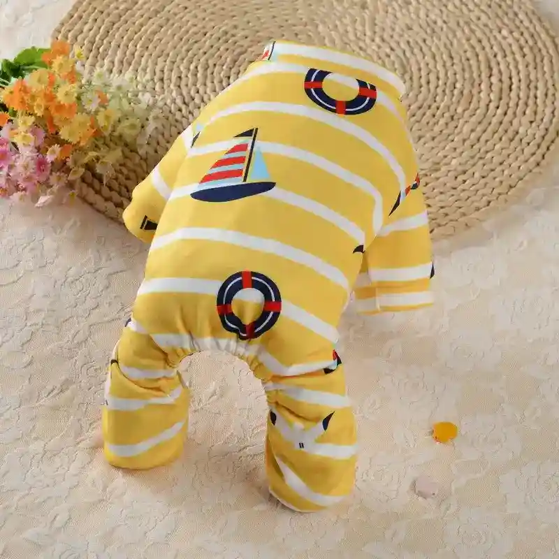 Vestito per cani elasticizzato "Santander" con barchette e salvagente - immagine 6