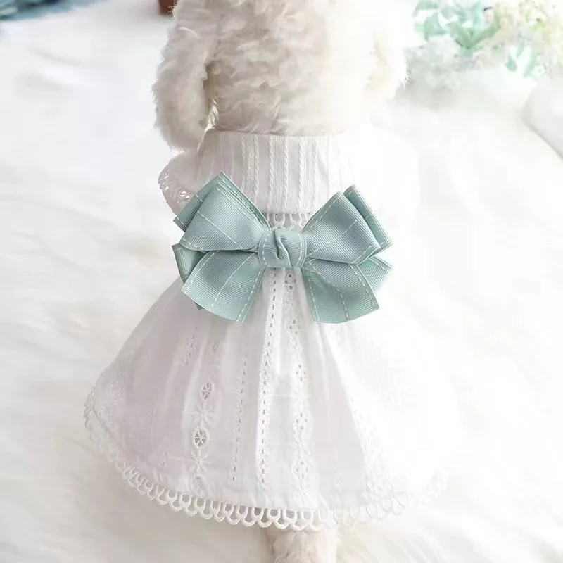 Bowknot Lace Dresses For Dog Cat - immagine 4
