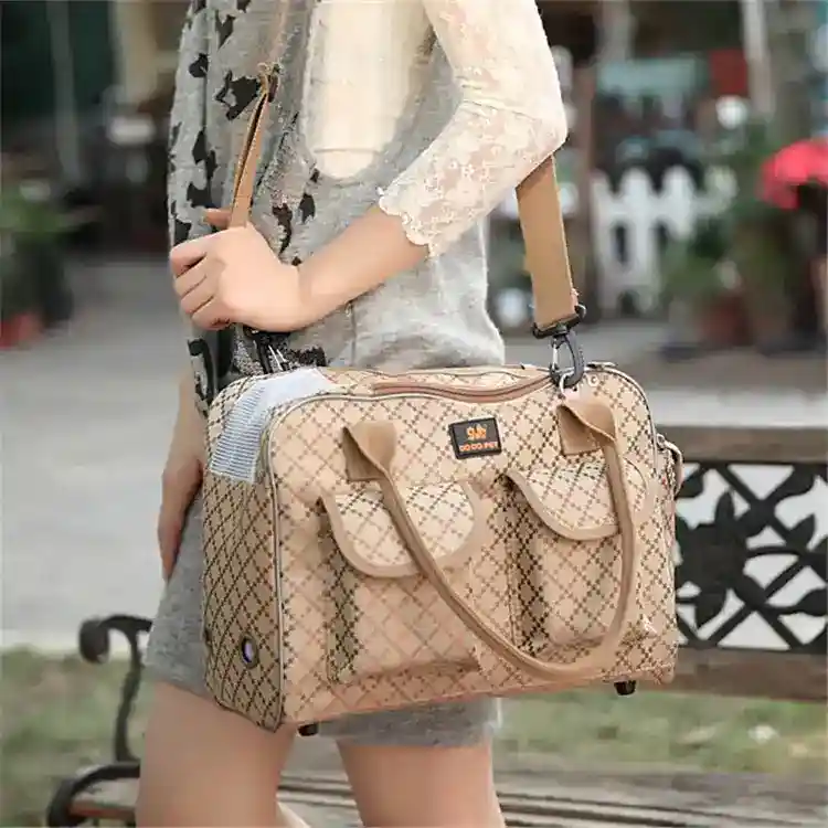 Borsa Trasportino Elegante "Venezia" per Cani e Gatti con Tracolla - immagine 3