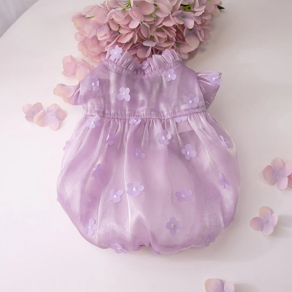 Sweet Flower Design Tulle Dog Cat Dress - immagine 8
