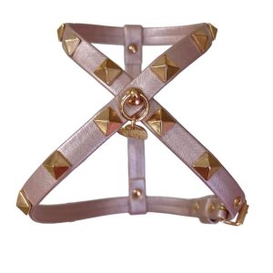 STUDS PEARL PINK HARNESS ECOLEATHER/ROSEGOLD