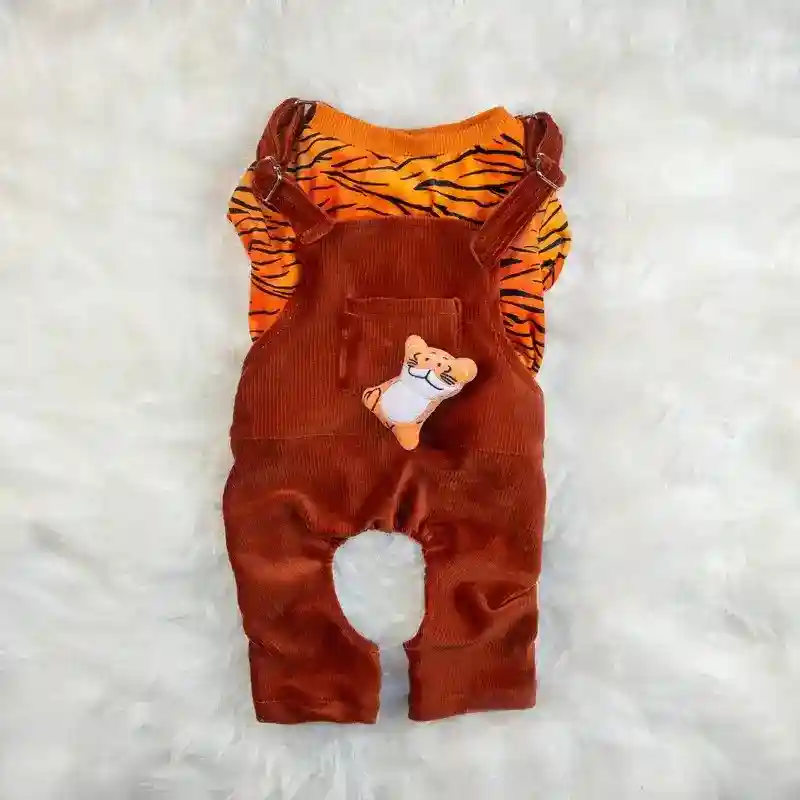 Vestito per Cani Modello "Salopette" – Salopette in Velluto e Maglia in Pile - immagine 8