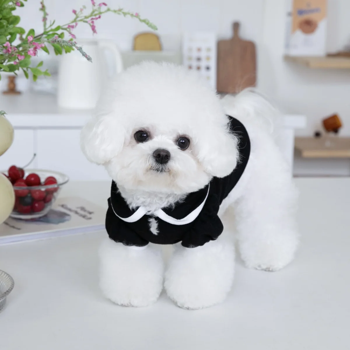 Sweet Collar Puffy Sleeves Dog Cat Tee - immagine 3