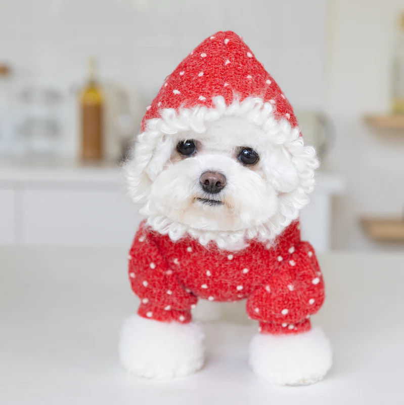 Sweet Polka Dot Knitted Dog Cat Hoodie - immagine 5