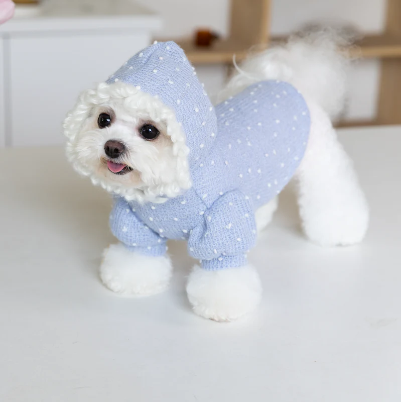 Sweet Polka Dot Knitted Dog Cat Hoodie - immagine 6