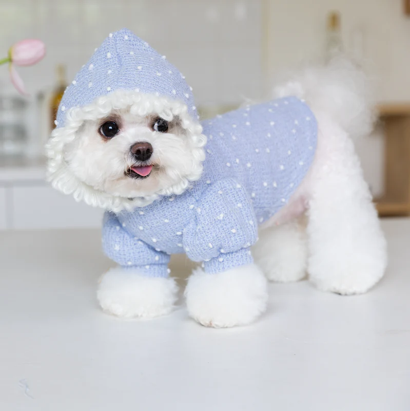 Sweet Polka Dot Knitted Dog Cat Hoodie - immagine 3