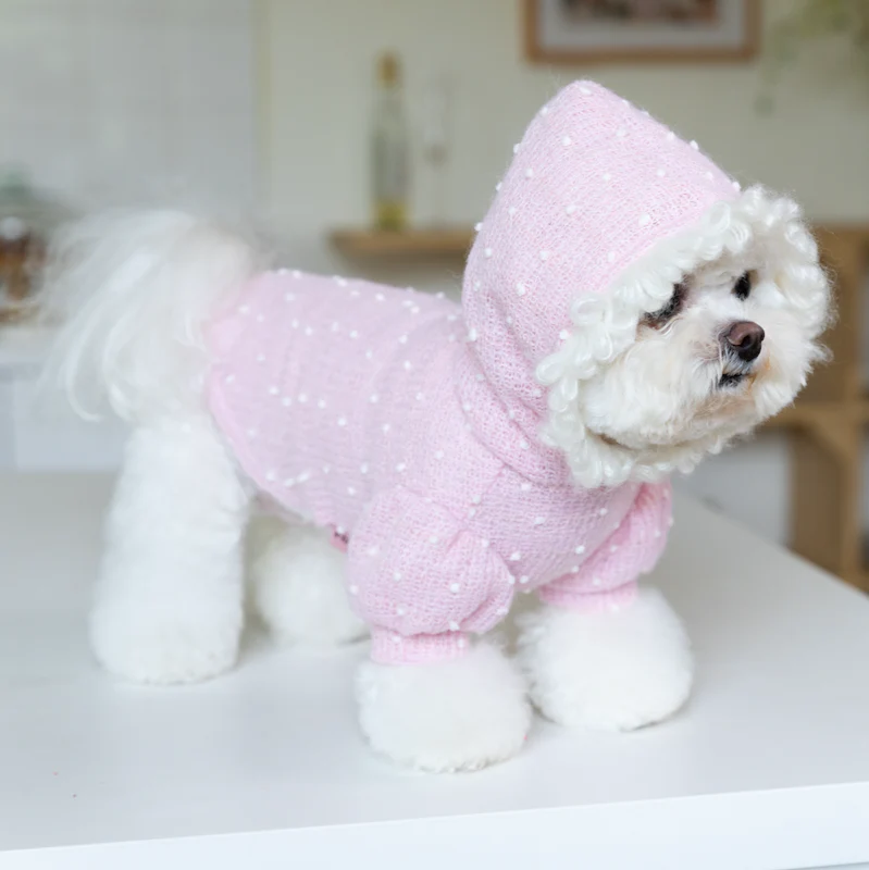 Sweet Polka Dot Knitted Dog Cat Hoodie - immagine 4