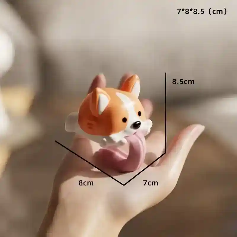 Statua Corgi in Salto - Decorazione Resina Simpatica - immagine 9