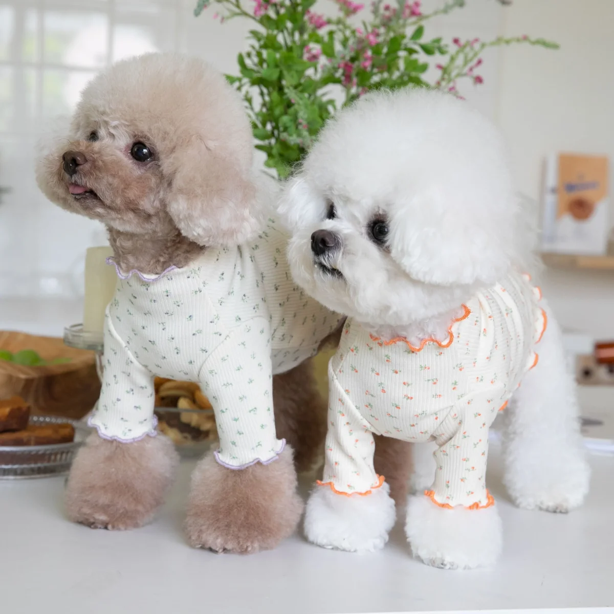 Floral Cotton Ruffled Dog Cat Sweatshirt - immagine 7
