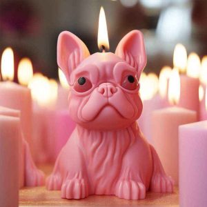 Candela Bulldog Decorativa – Idea Regalo per Amanti dei Cani