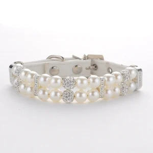 Artificial Pearl Dog Collar&Leash