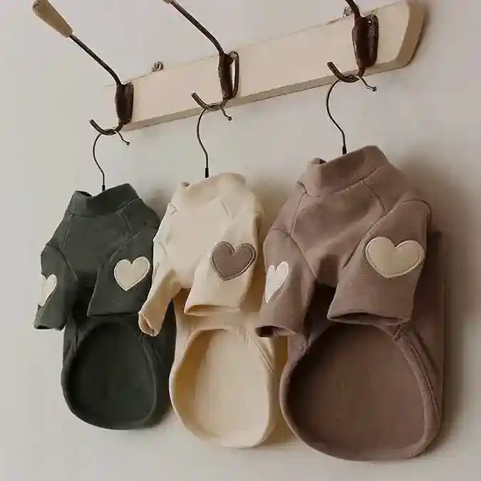 Vestito per Cani con Cuoricini Maniche | Abito Cane Invernale - immagine 2