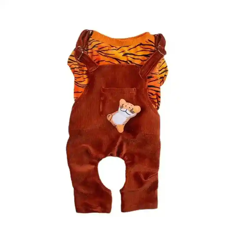 Vestito per Cani Modello "Salopette" – Salopette in Velluto e Maglia in Pile - immagine 4