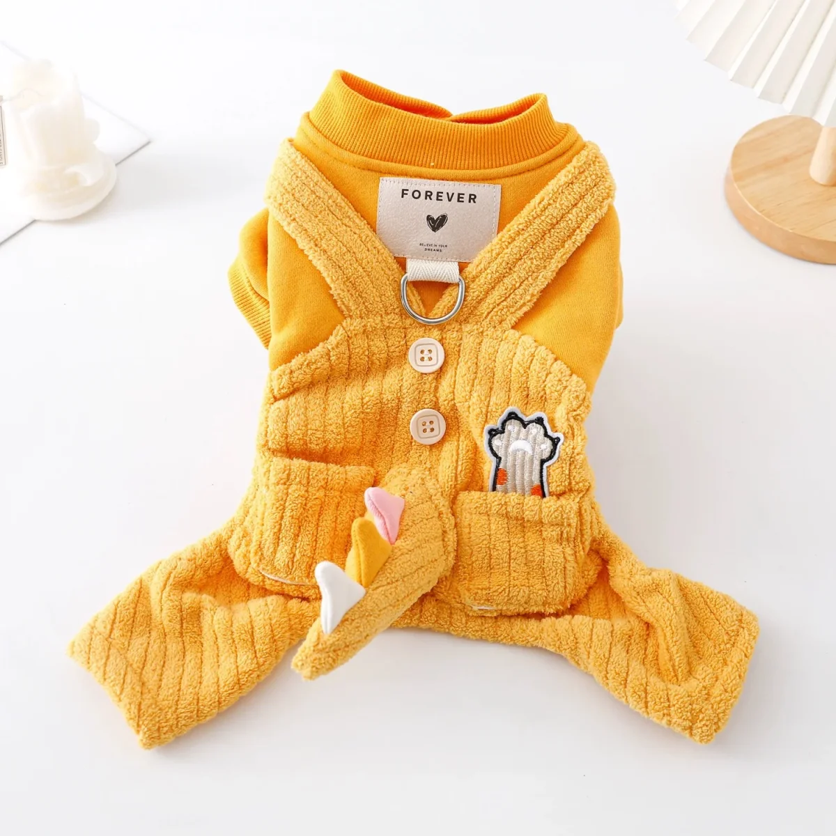 Fleece Dinosaur Tail Dog Jumpsuits - immagine 7