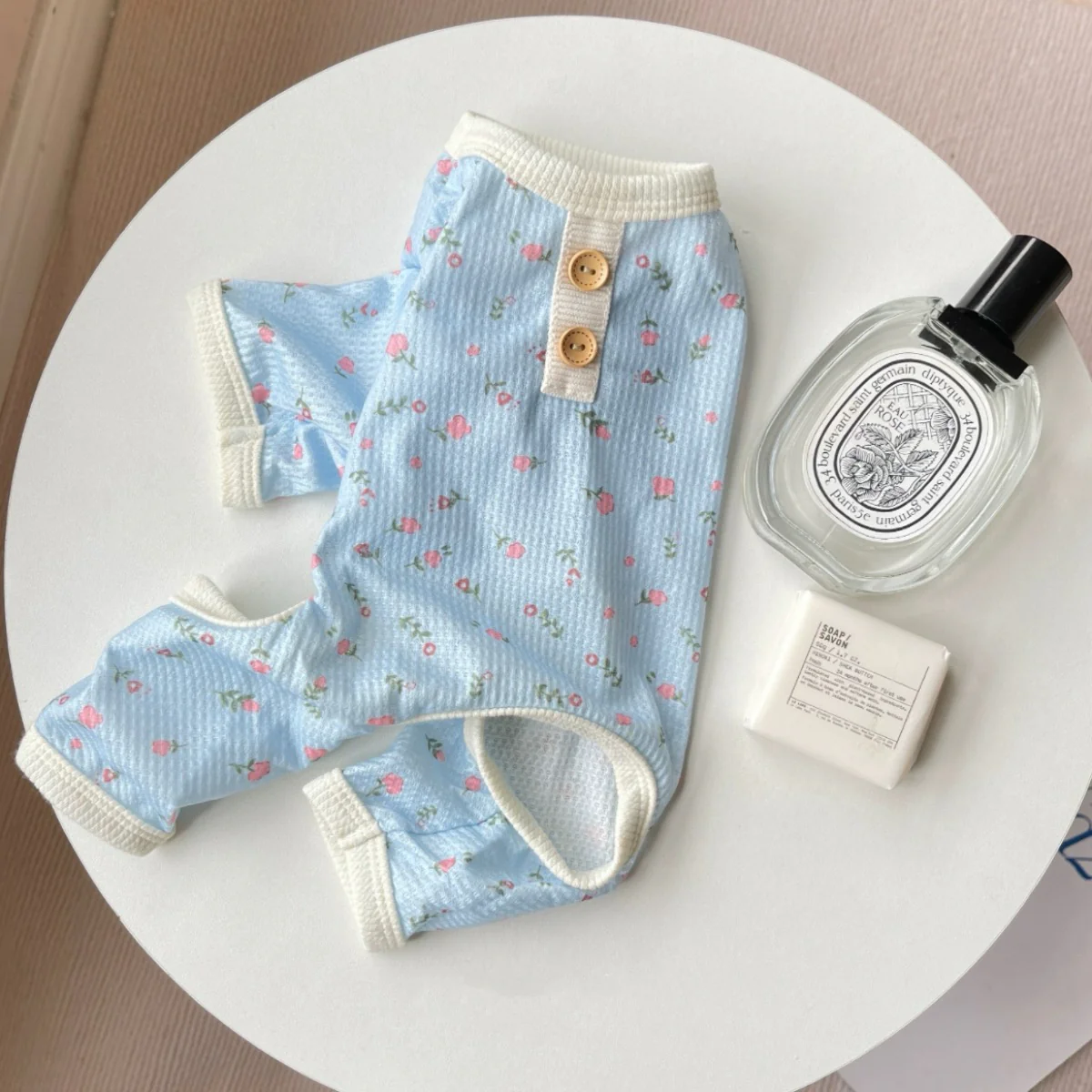 Waffle Floral Soft Dog Jumpsuits&Vest - immagine 3