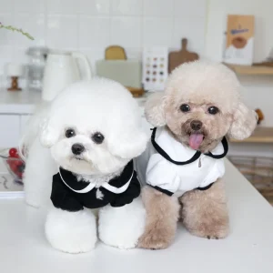 Sweet Collar Puffy Sleeves Dog Cat Tee