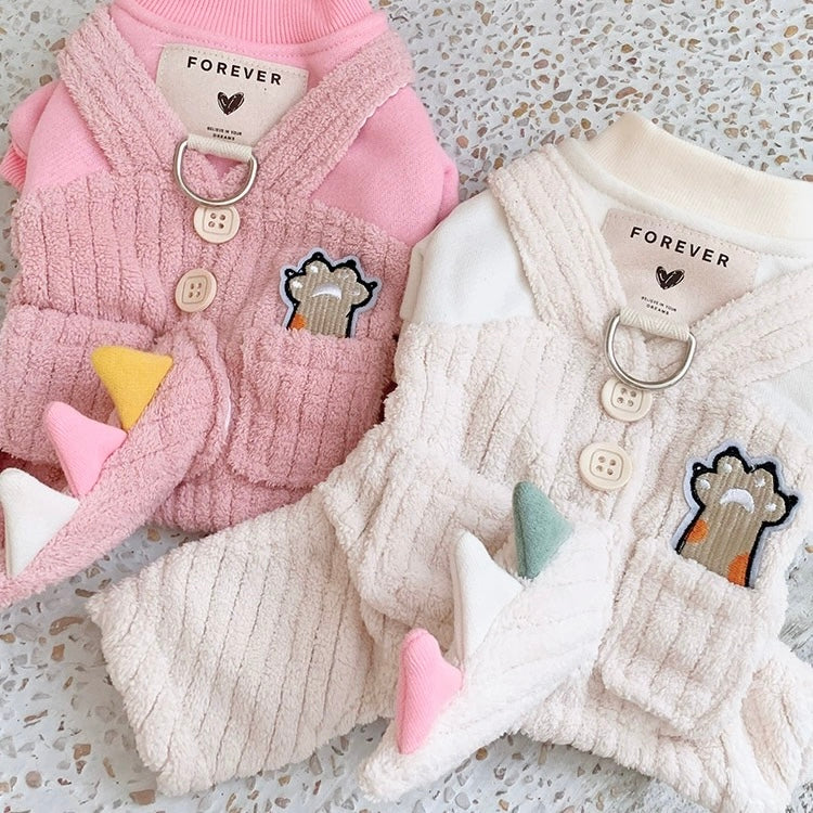 Fleece Dinosaur Tail Dog Jumpsuits - immagine 9