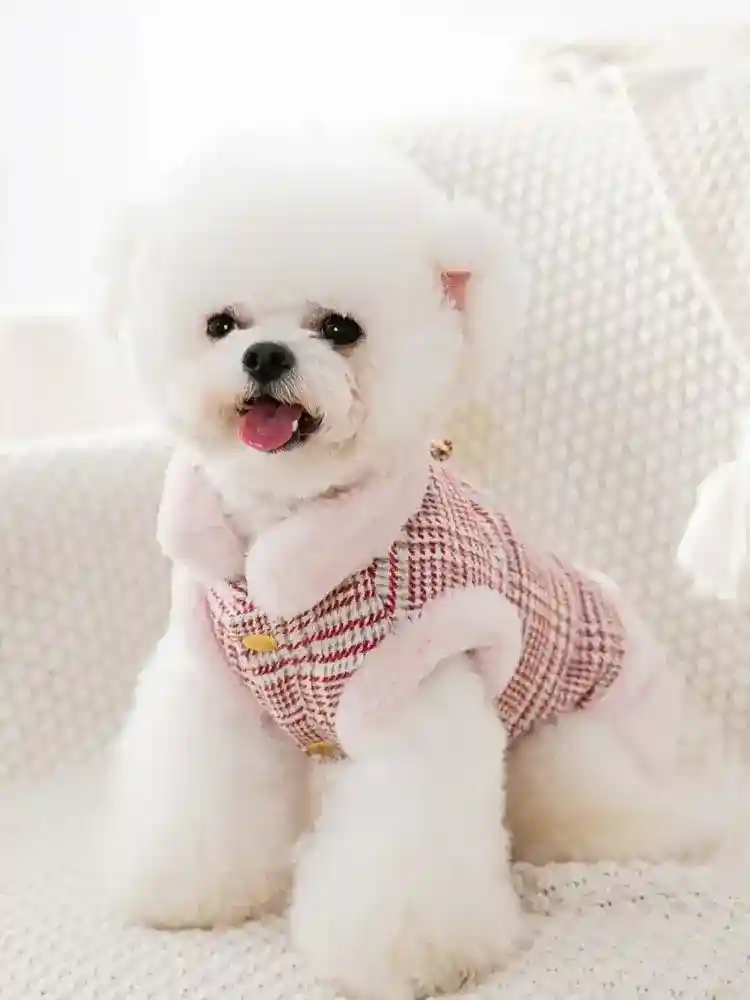 Cappottino per cani "Cleo" in pile smanicato con pettorina | DogModa