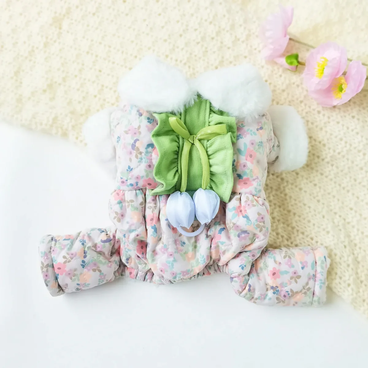 Tulip Decor Floral Fleece Dog Cat Jumpsuits - immagine 7
