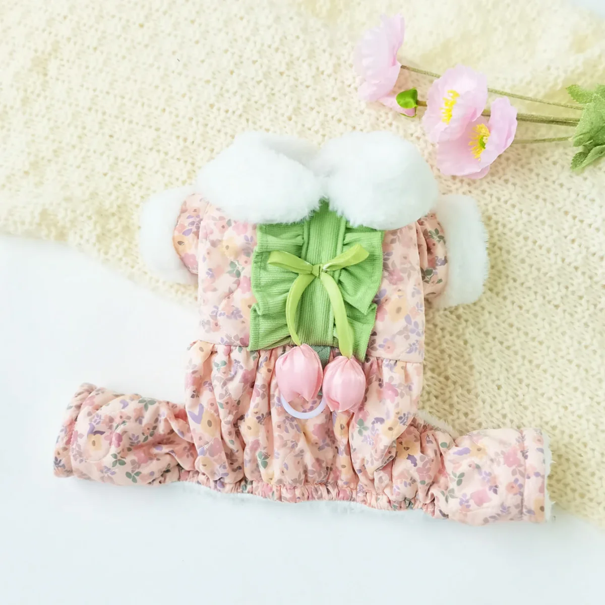 Tulip Decor Floral Fleece Dog Cat Jumpsuits - immagine 6