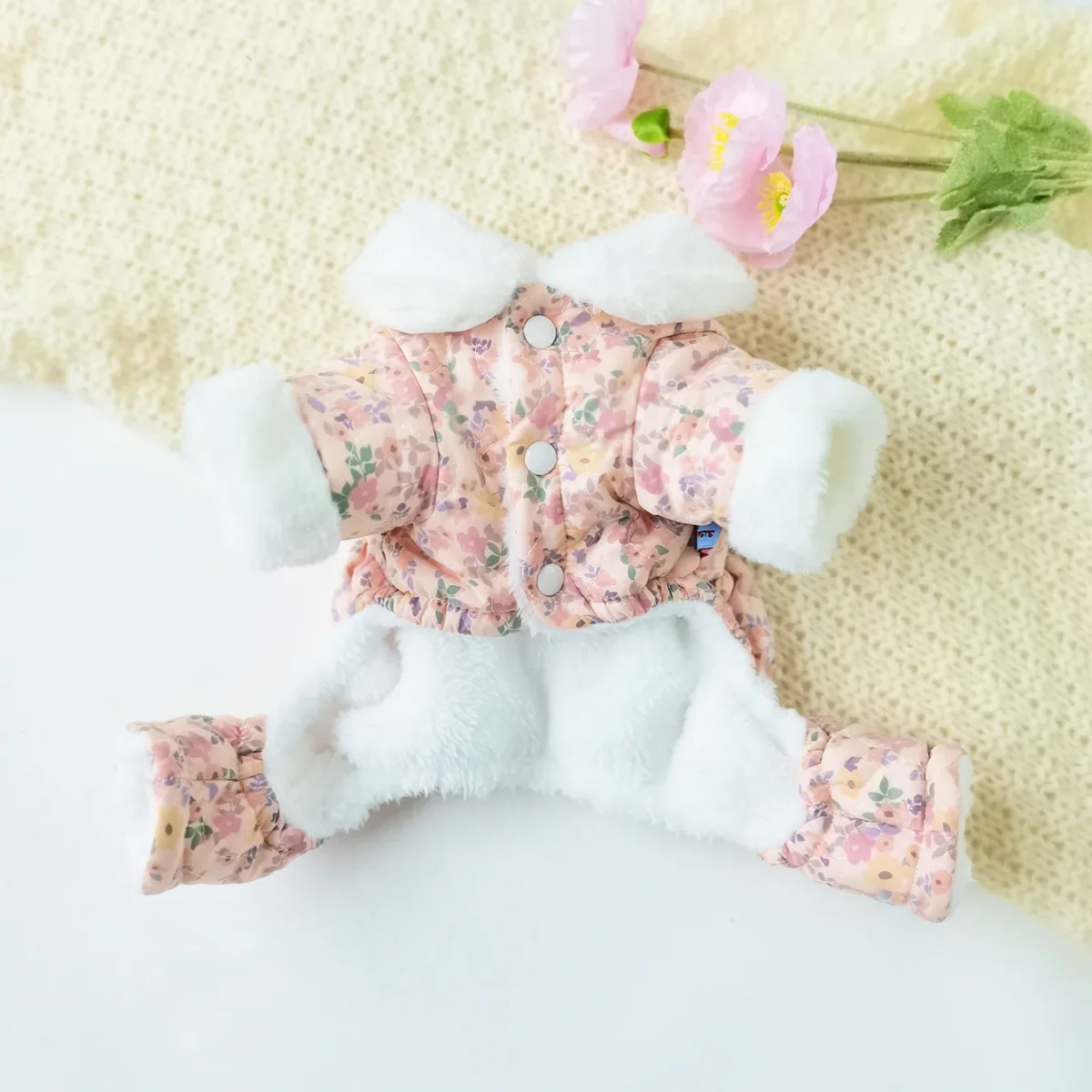 Tulip Decor Floral Fleece Dog Cat Jumpsuits - immagine 8