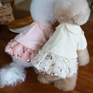 Elegant Sequin Dog Cat Dress Coat