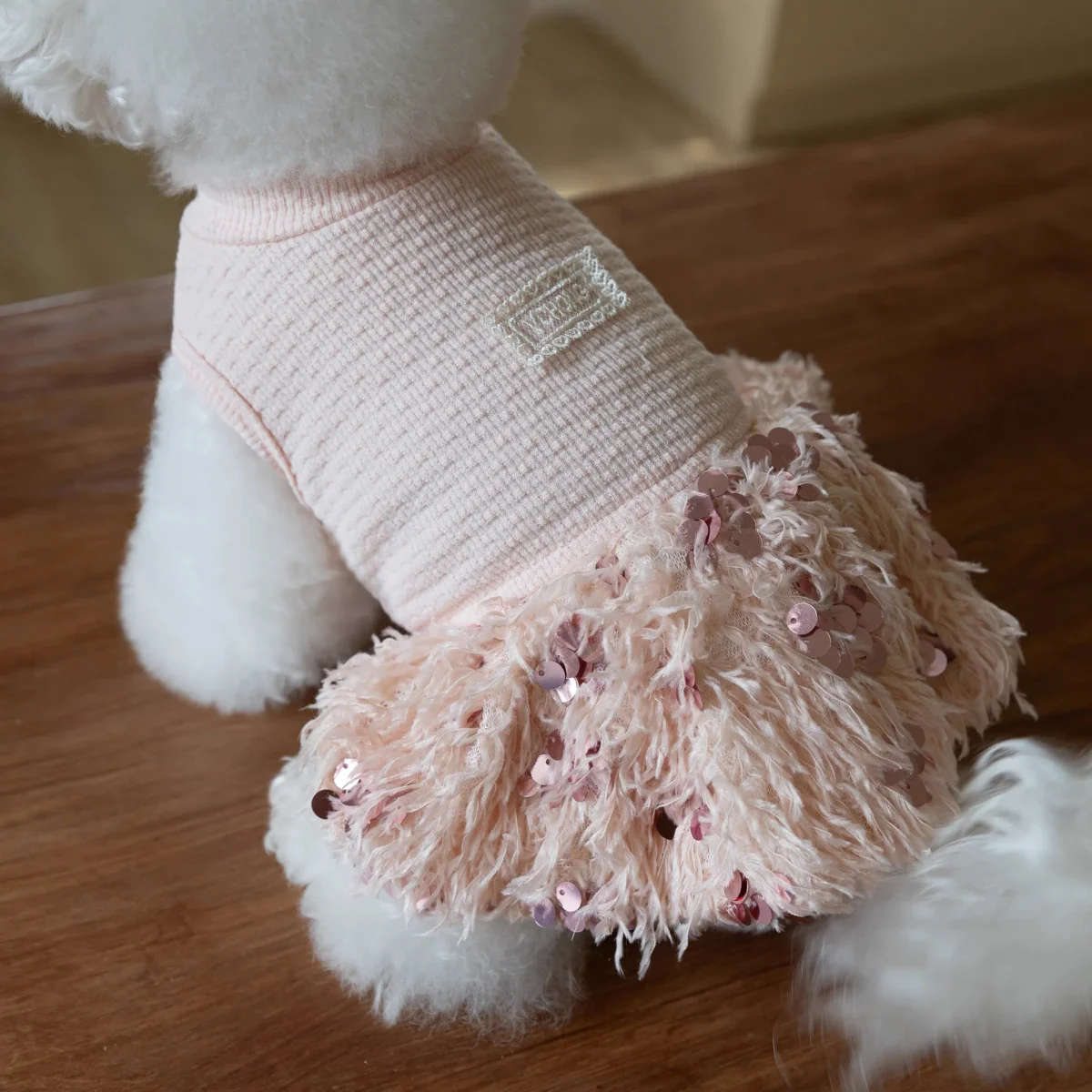 Elegant Sequin Dog Cat Dress Coat - immagine 3