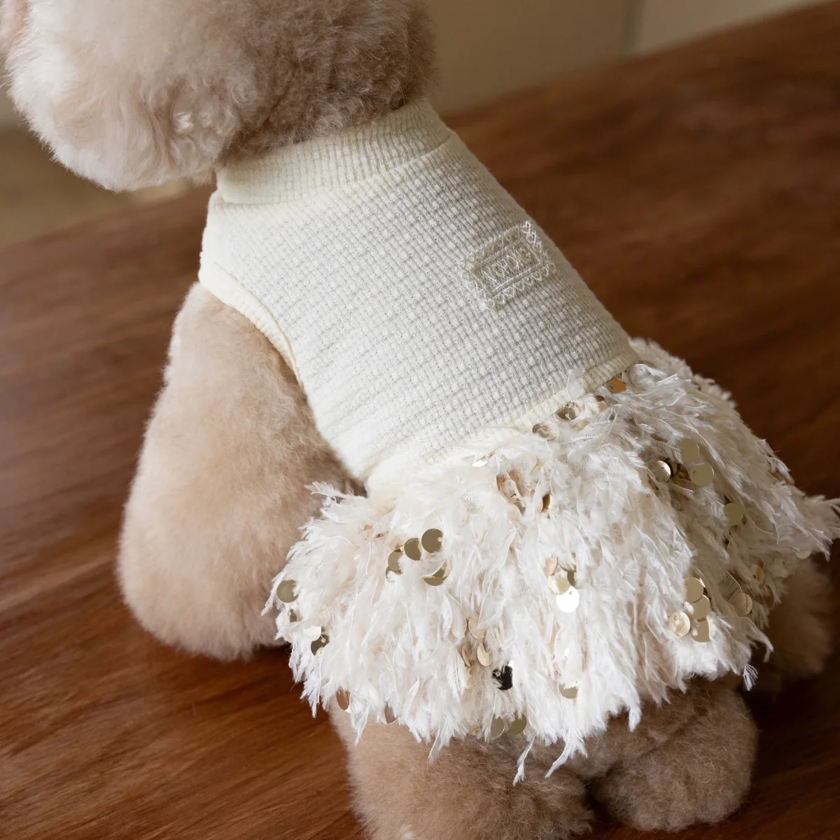 Elegant Sequin Dog Cat Dress Coat - immagine 4