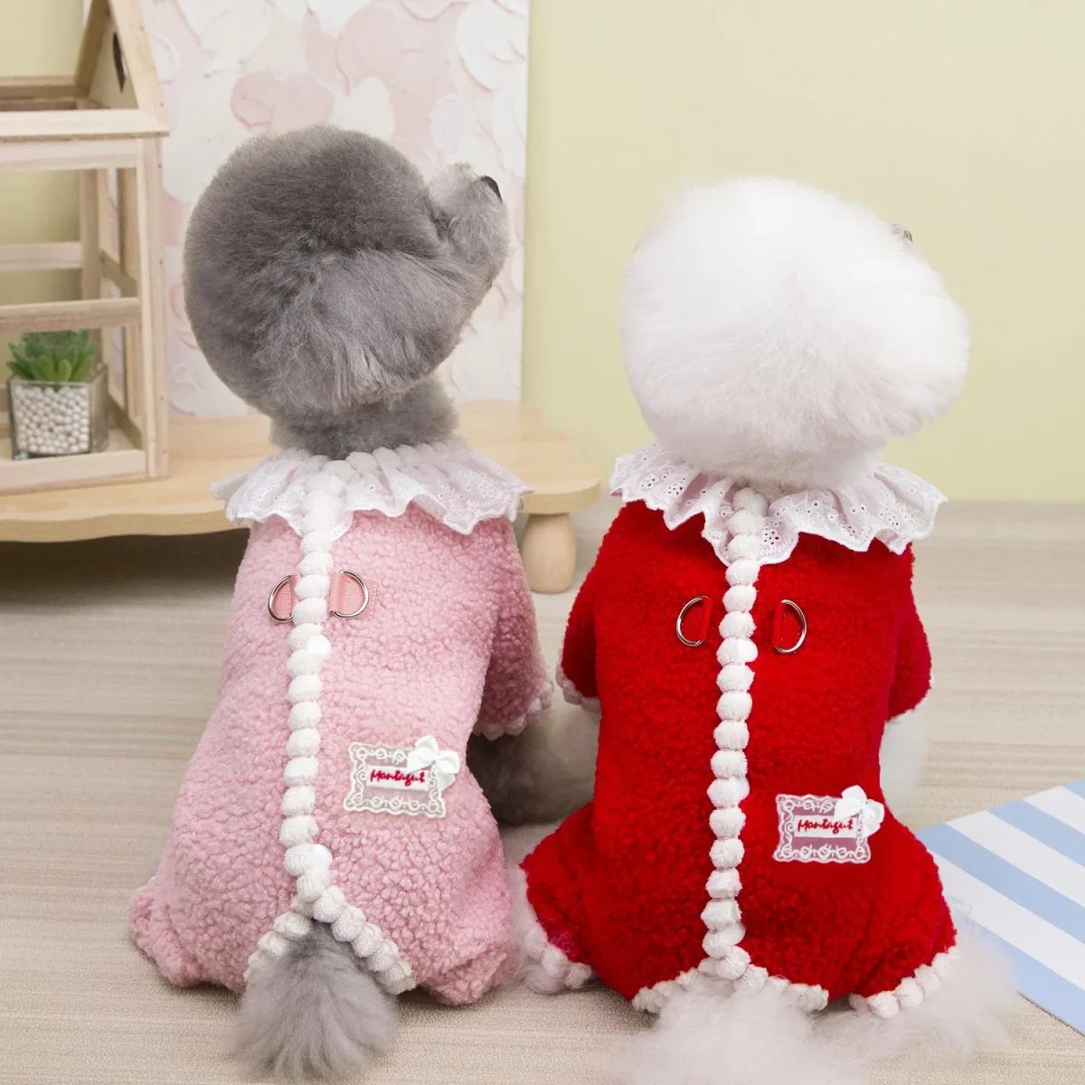 Sweet Lace Collar Dog Cat Harness Vest/Jumpsuits