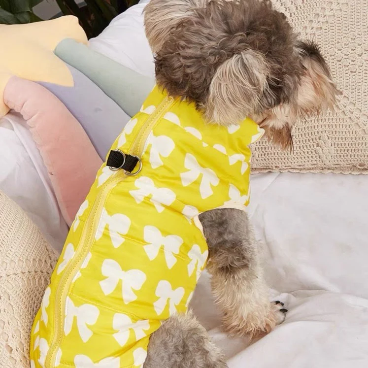 Bowknot Printed Warm Pet Jacket Vest - immagine 7