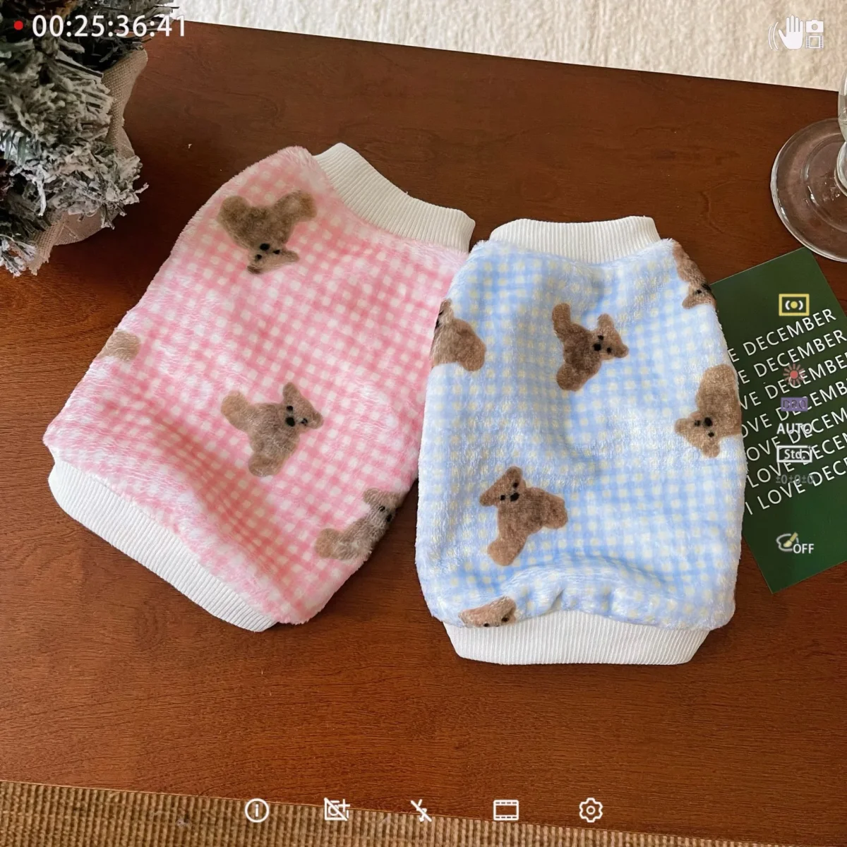 Fleece Plaid Teddy Bear Dog Jumpsuits/Hoodie - immagine 3