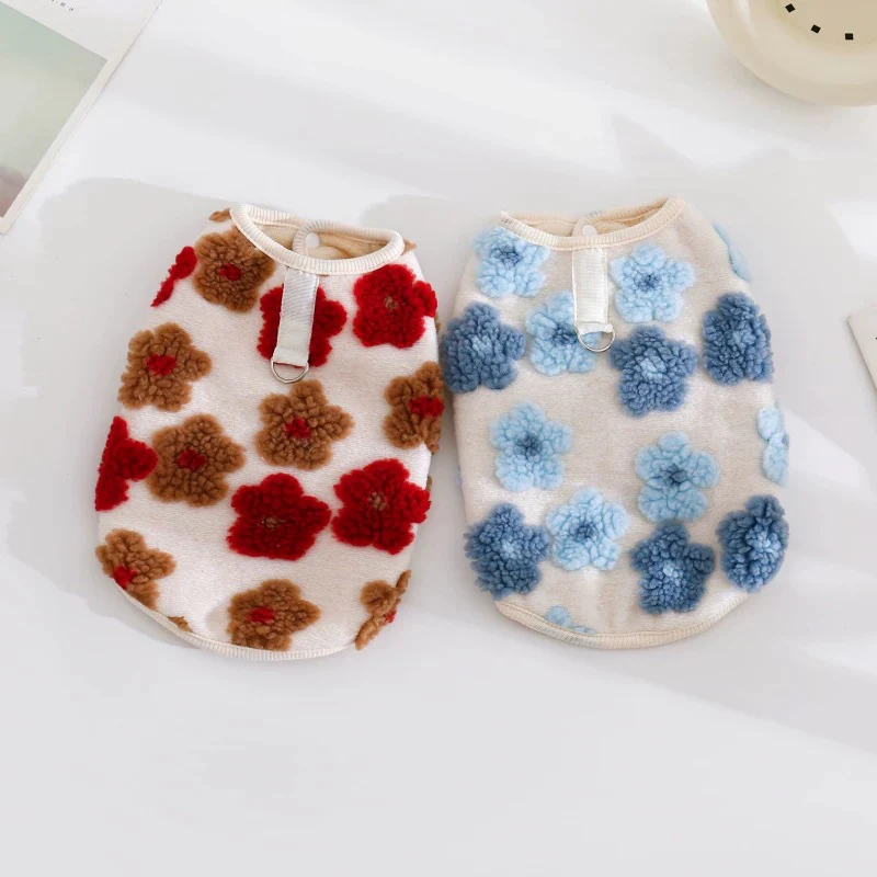 Fleece Flower Decor Dog Cat Harness Vest - immagine 7