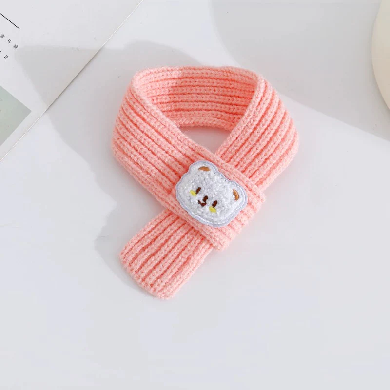 Cute Bear Decor Knitted Dog Cat Scarf - immagine 5
