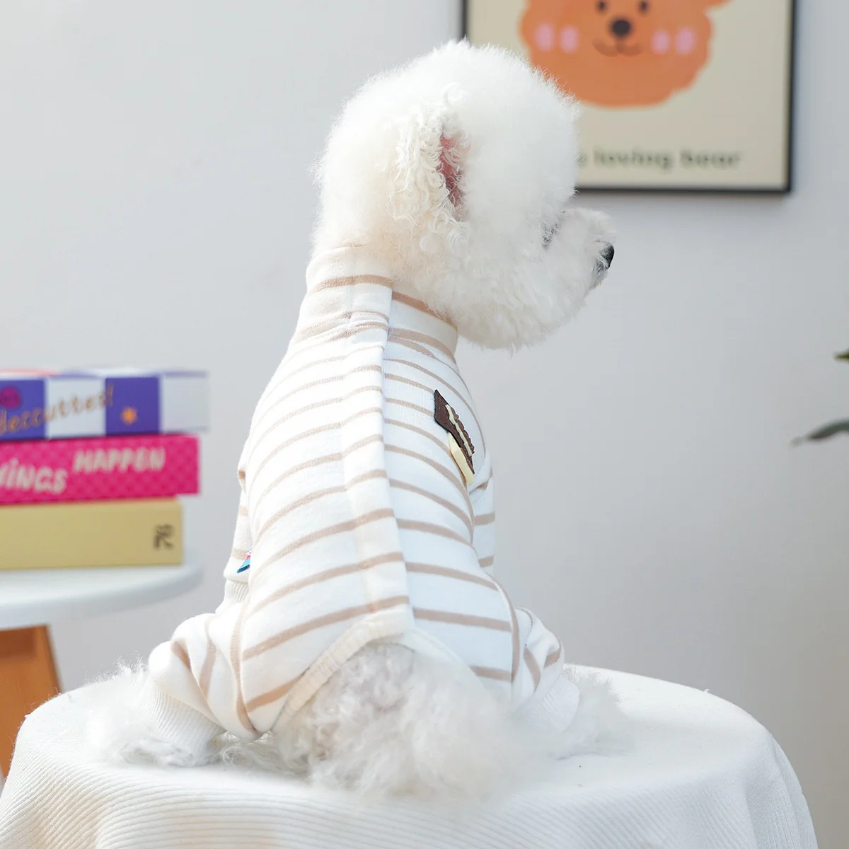 Casual Warm Striped Belly Protecting Dog Jumpsuits - immagine 5