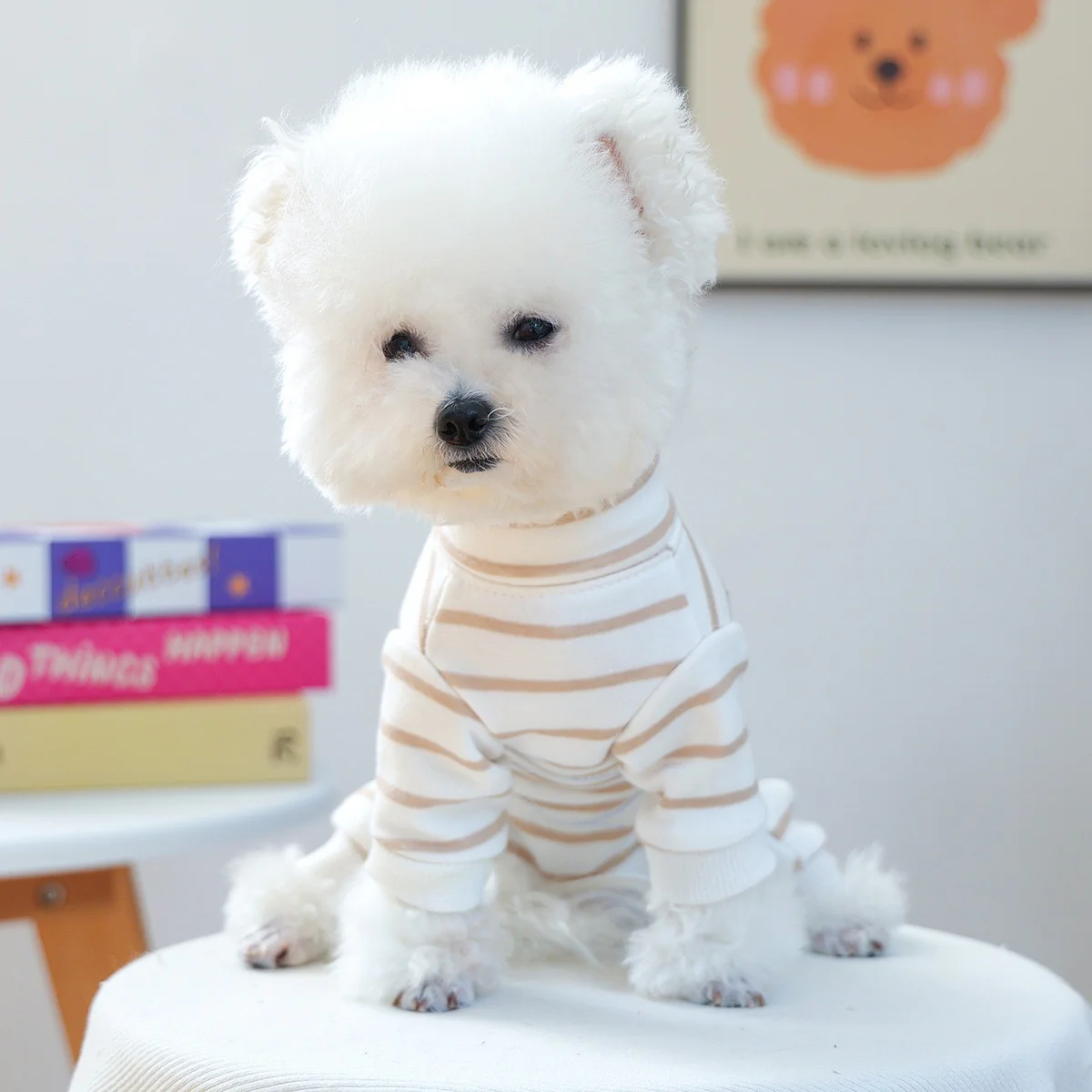 Casual Warm Striped Belly Protecting Dog Jumpsuits - immagine 7