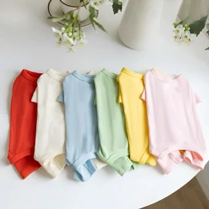 Solid Color Soft Four-legged Dog Jumpsuits