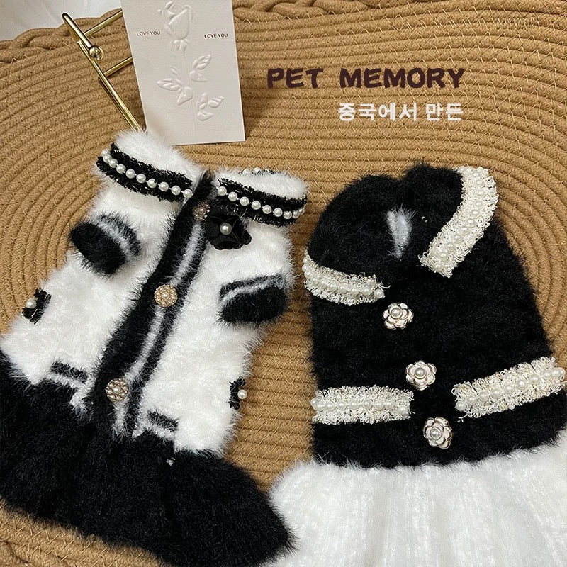 Sweet Bowknot Buttoned Dog Cat Sweater Dress - immagine 5