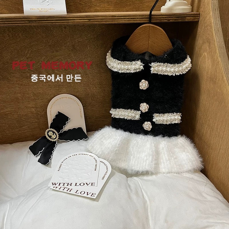 Sweet Bowknot Buttoned Dog Cat Sweater Dress - immagine 3