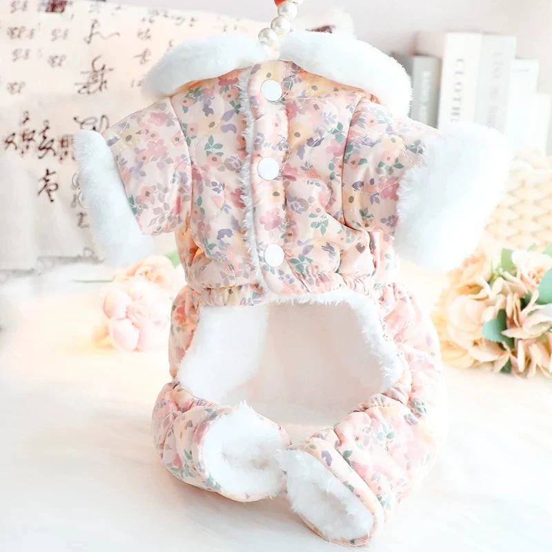 Tulip Decor Floral Fleece Dog Cat Jumpsuits - immagine 5