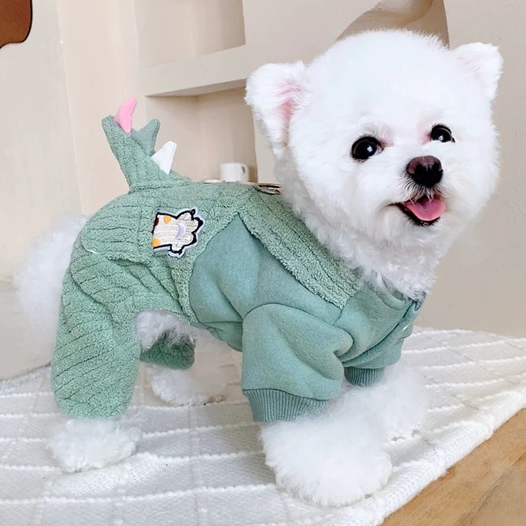 Fleece Dinosaur Tail Dog Jumpsuits - immagine 5
