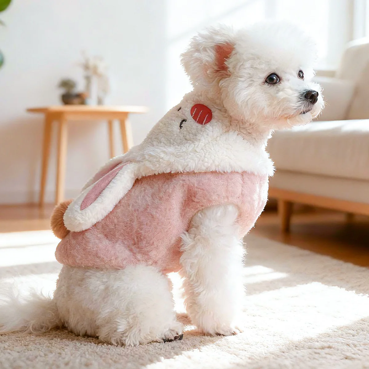 Warm Fleece Rabbit Hooded Dog Cat Hoodie - immagine 5