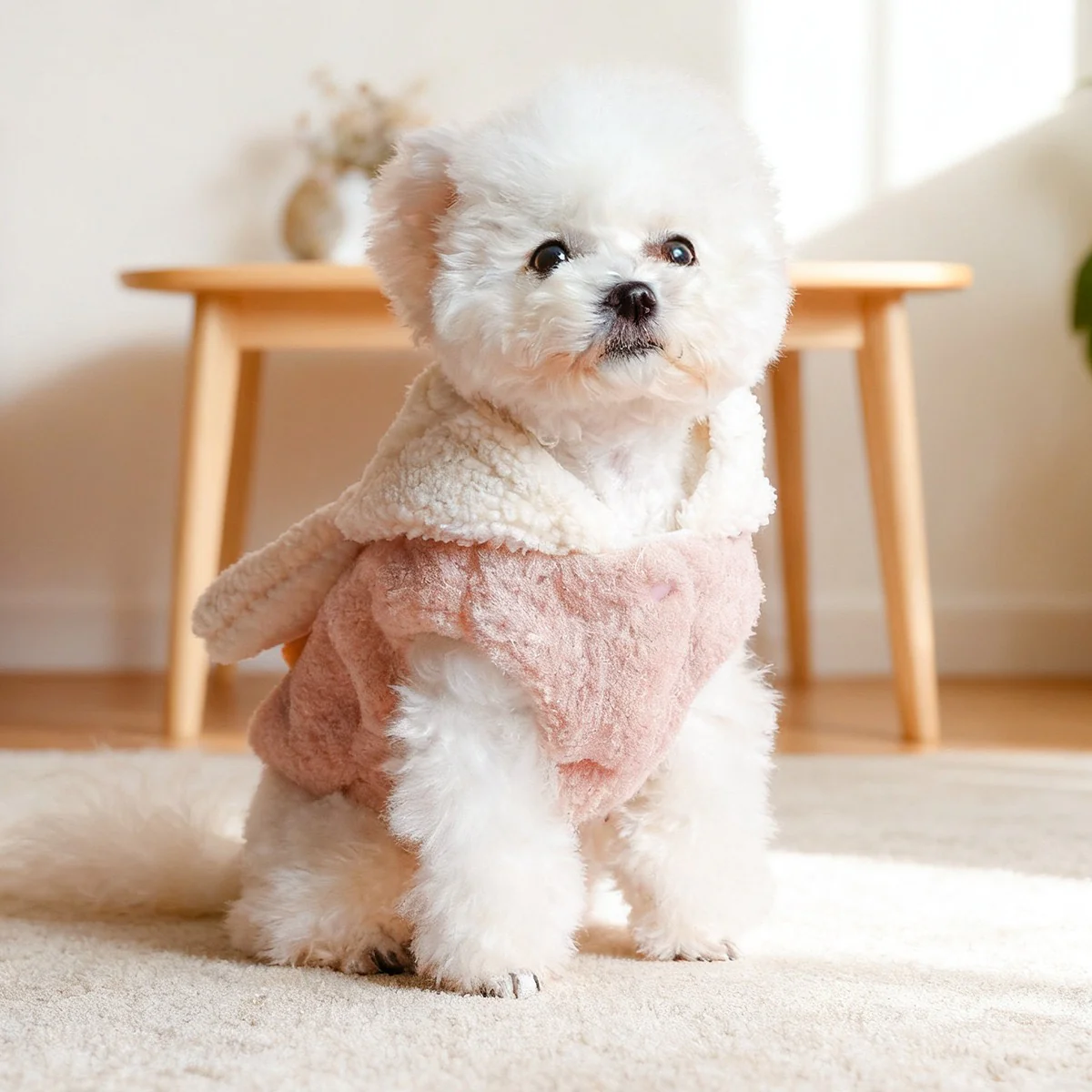 Warm Fleece Rabbit Hooded Dog Cat Hoodie - immagine 7